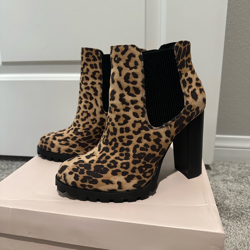 Super cute cheetah print booties! Brand new!